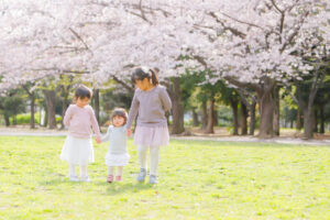 桜と三姉妹